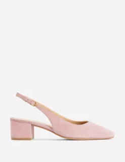 Ailsa Block Heel Slingbacks-Almond Pink Suede-Boden Cheap