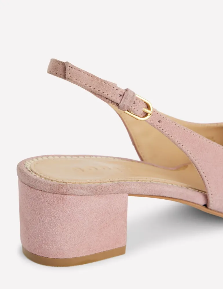 Ailsa Block Heel Slingbacks-Almond Pink Suede-Boden Cheap