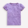 Ali Puff Sleeve Pom T-shirt-Lavender Purple-Boden Cheap