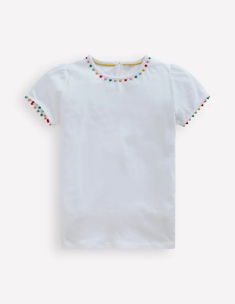 Ali Puff Sleeve Pom T-shirt--Boden Cheap