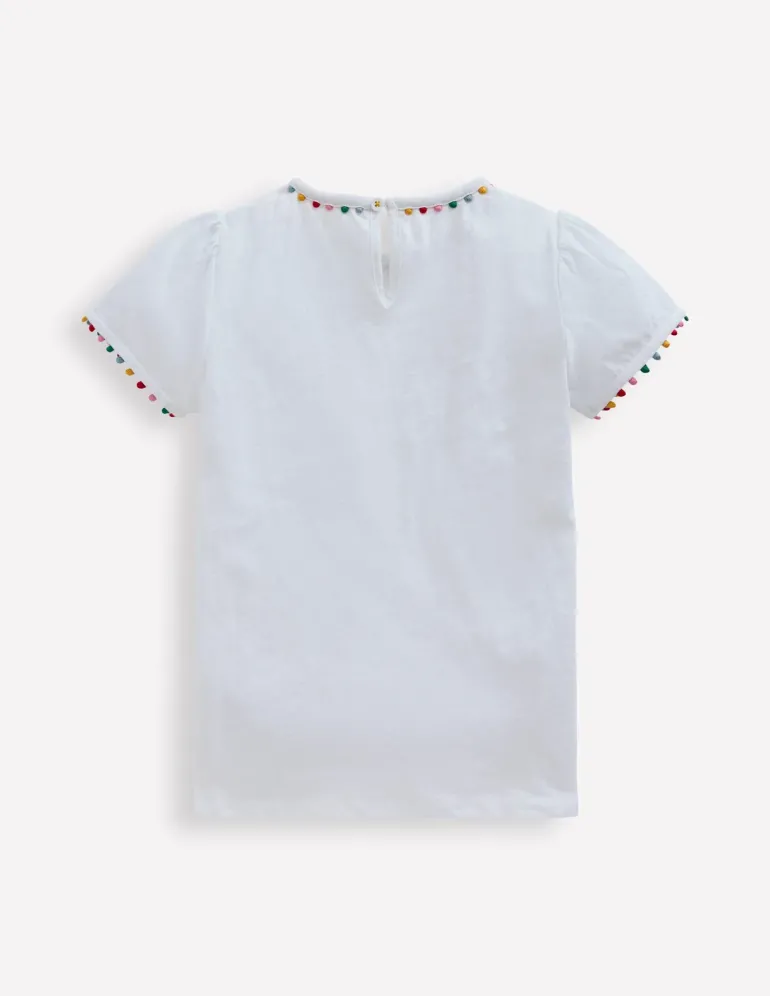 Ali Puff Sleeve Pom T-shirt--Boden Cheap