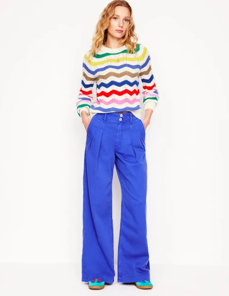 Alice Fluffy Raglan Sweater-Rainbow Wave-Boden Outlet