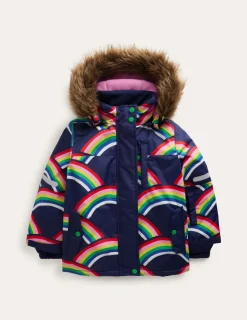 All-Weather Waterproof Coat-College Navy Rainbows-Boden Store