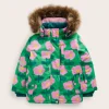 All-Weather Waterproof Coat-Rich Emerald Cut Out Flower-Boden Outlet