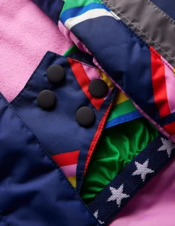 All-Weather Waterproof Coat-College Navy Rainbows-Boden Store
