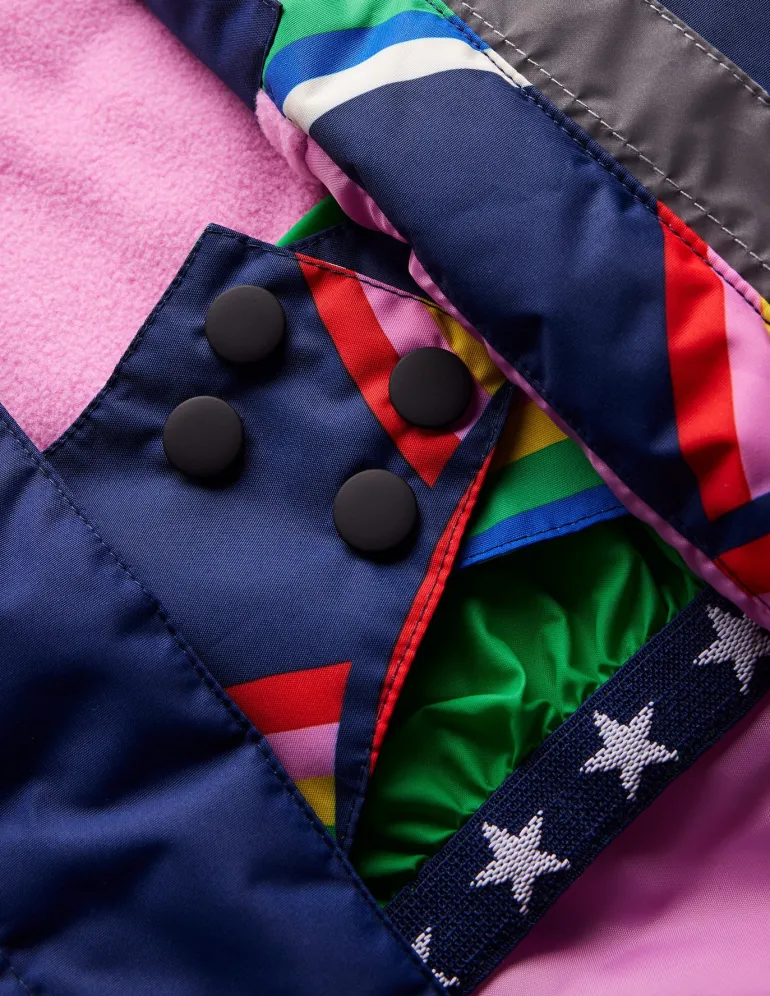 All-Weather Waterproof Coat-College Navy Rainbows-Boden Store