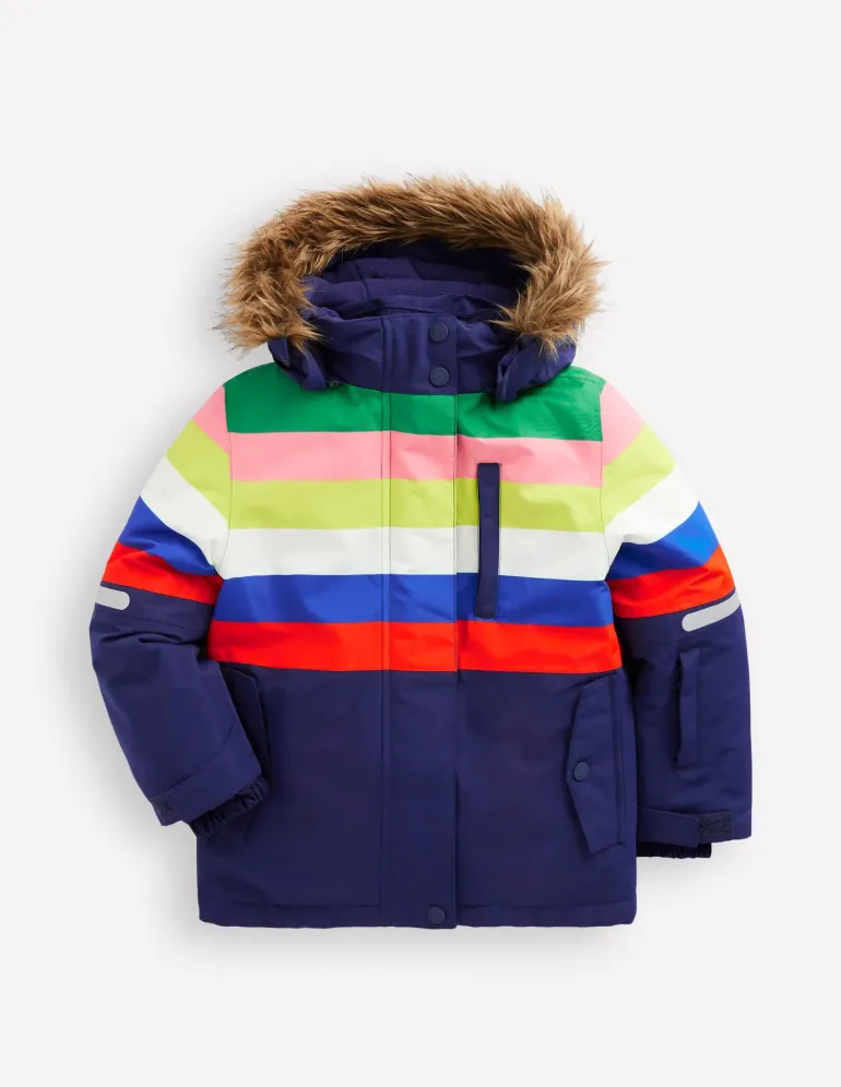 All-Weather Waterproof Coat-Rainbow Stripe-Boden Best Sale