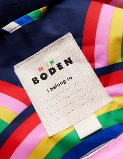 All-Weather Waterproof Coat-College Navy Rainbows-Boden Store