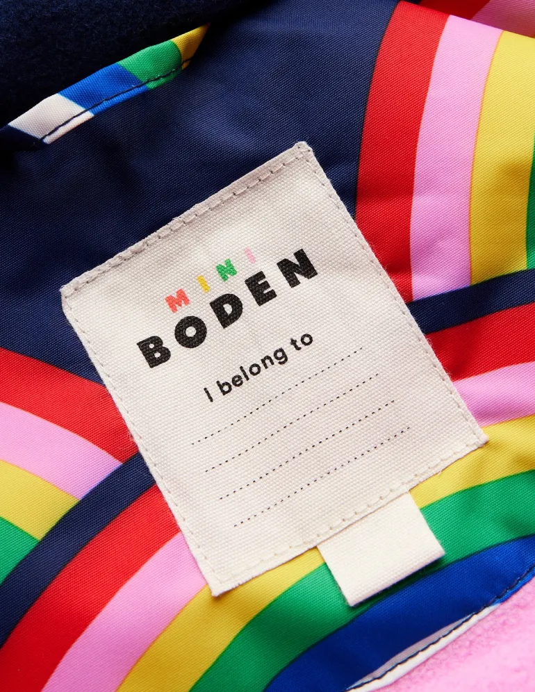 All-Weather Waterproof Coat-College Navy Rainbows-Boden Store