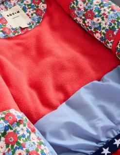 All-Weather Waterproof Coat-Glacier Blue Winter Floral-Boden Clearance