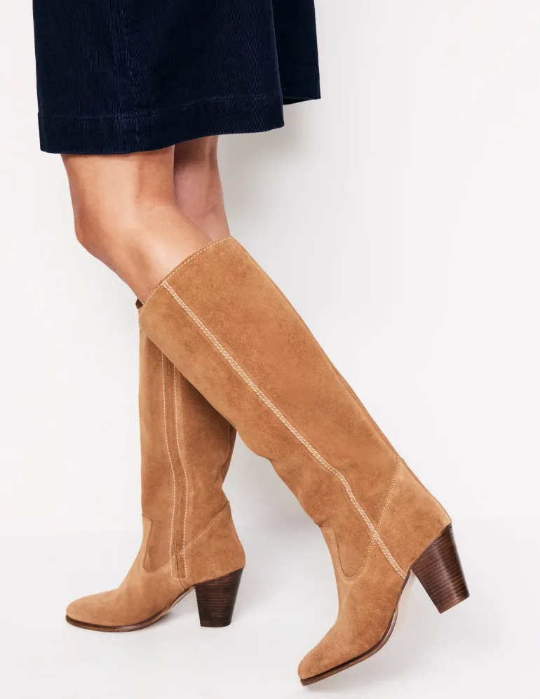 Almond Toe Heeled Knee Boots--Boden Online
