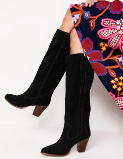 Almond Toe Heeled Knee Boots--Boden Cheap