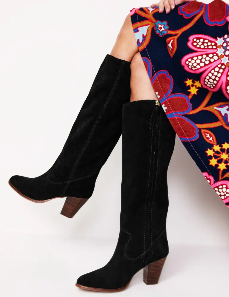 Almond Toe Heeled Knee Boots--Boden Cheap