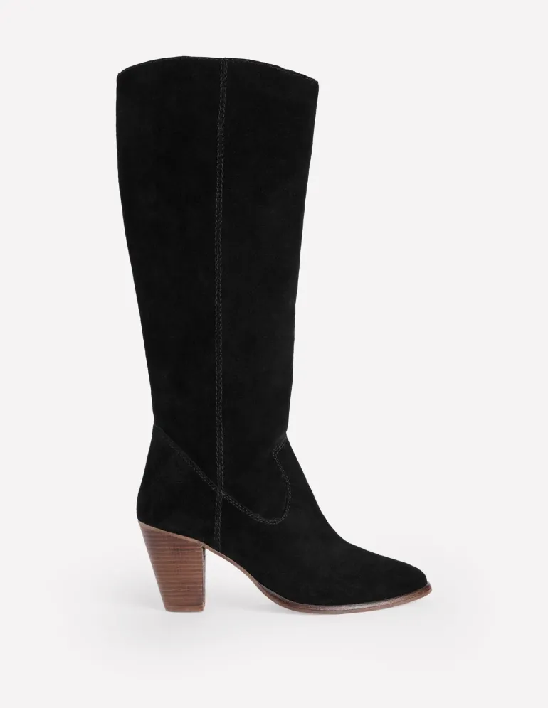 Almond Toe Heeled Knee Boots--Boden Cheap