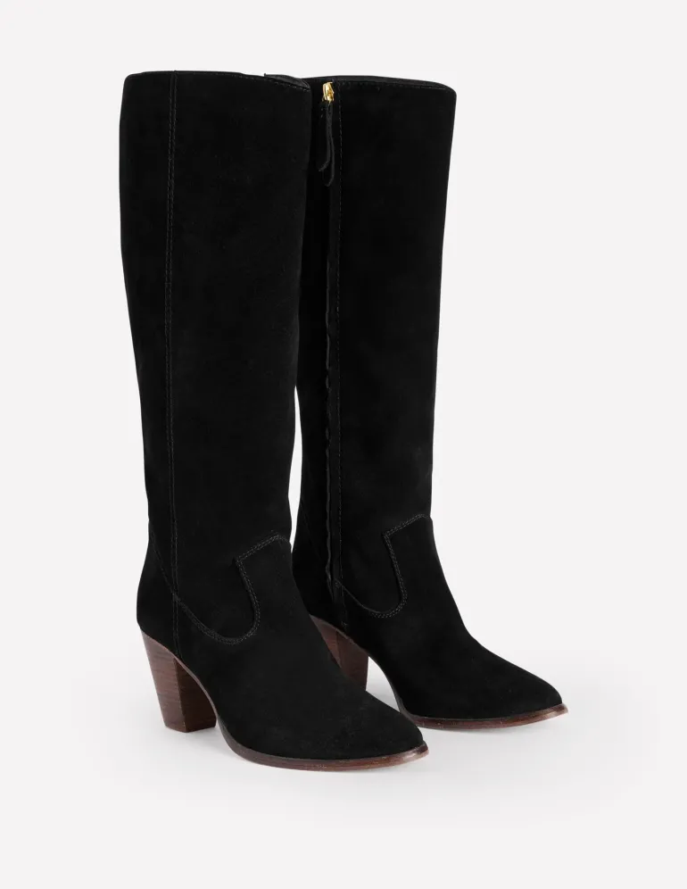 Almond Toe Heeled Knee Boots--Boden Cheap