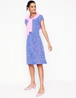 Amelie Jersey Dress-Gallery Blue, Heart Cluster-Boden Sale