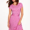 Amelie Jersey Dress-Tickled Pink, Cloud Terrace-Boden Cheap