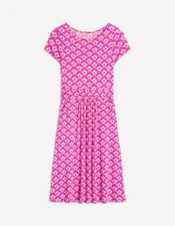 Amelie Jersey Dress-Tickled Pink, Cloud Terrace-Boden Cheap