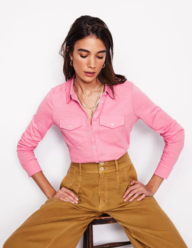 Amy Jersey Shirt-Formica Pink-Boden Outlet