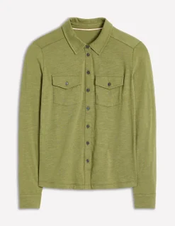 Amy Jersey Shirt-Soft Olive-Boden Best Sale