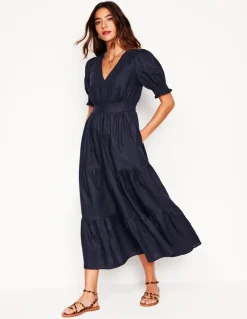 Anna Linen Tiered Midi Dress--Boden Store