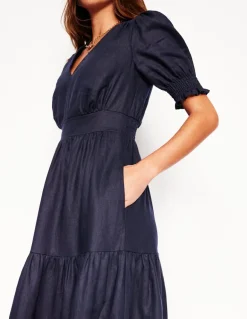 Anna Linen Tiered Midi Dress--Boden Store