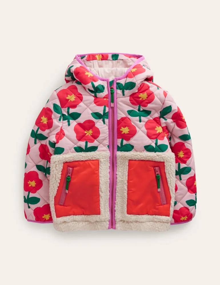 Annabelle Borg Mix Jacket-Vintage Pink Cut Out Flower-Boden Online
