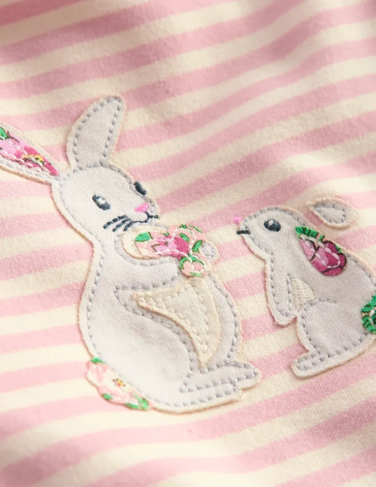Appliqué Jersey Play Set-Almond Pink/ Soft Ivory-Boden Clearance