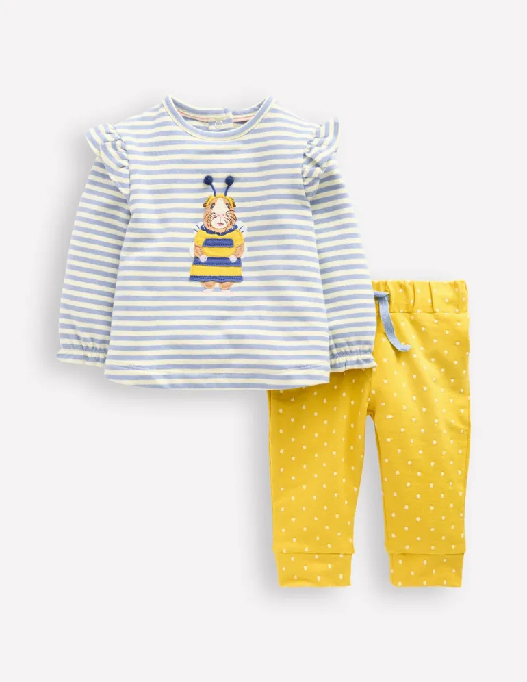 Appliqué Jersey Play Set-Vintage Blue and Ivory Stripe-Boden Shop
