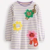 Appliqué Jersey Tunic-Aster Purple / Ivory Cats-Boden Outlet