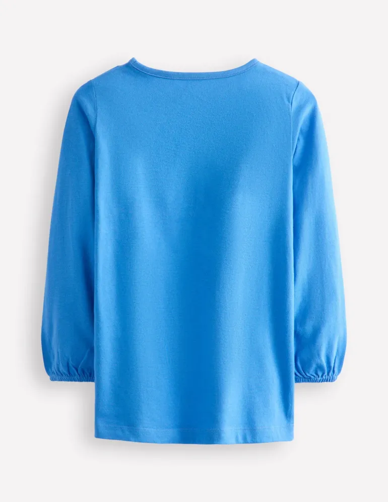 Appliqué Jersey Tunic-Peacock Plume Blue Dog-Boden Hot