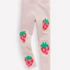 Appliqué Leggings-Chalk Violet Strawberries-Boden Hot