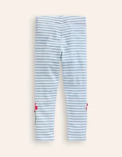 Appliqué Leggings-Ivory/ Vintage Blue Flowers-Boden Best