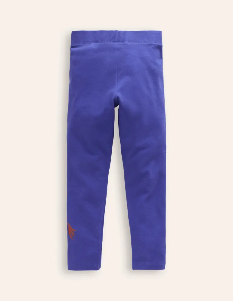 Appliqué Leggings-Navy Unicorns-Boden Outlet