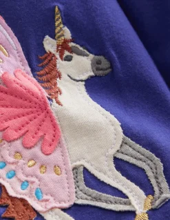 Appliqué Leggings-Navy Unicorns-Boden Outlet