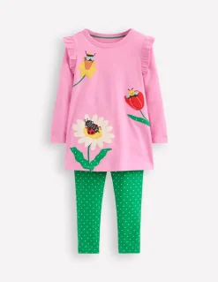 Appliqué Tunic and Legging Set-Vintage Mauve Bugs-Boden Hot