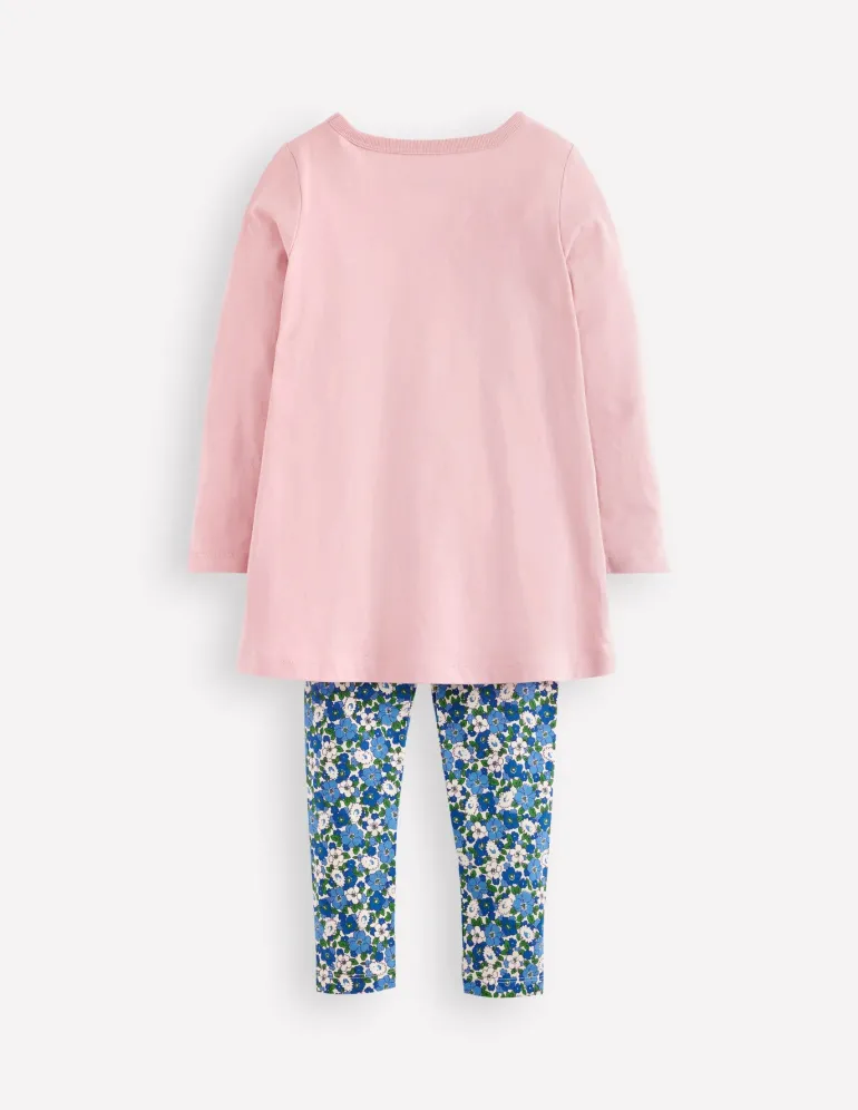 Appliqué Tunic and Legging Set-Vintage Pink Weather-Boden Fashion