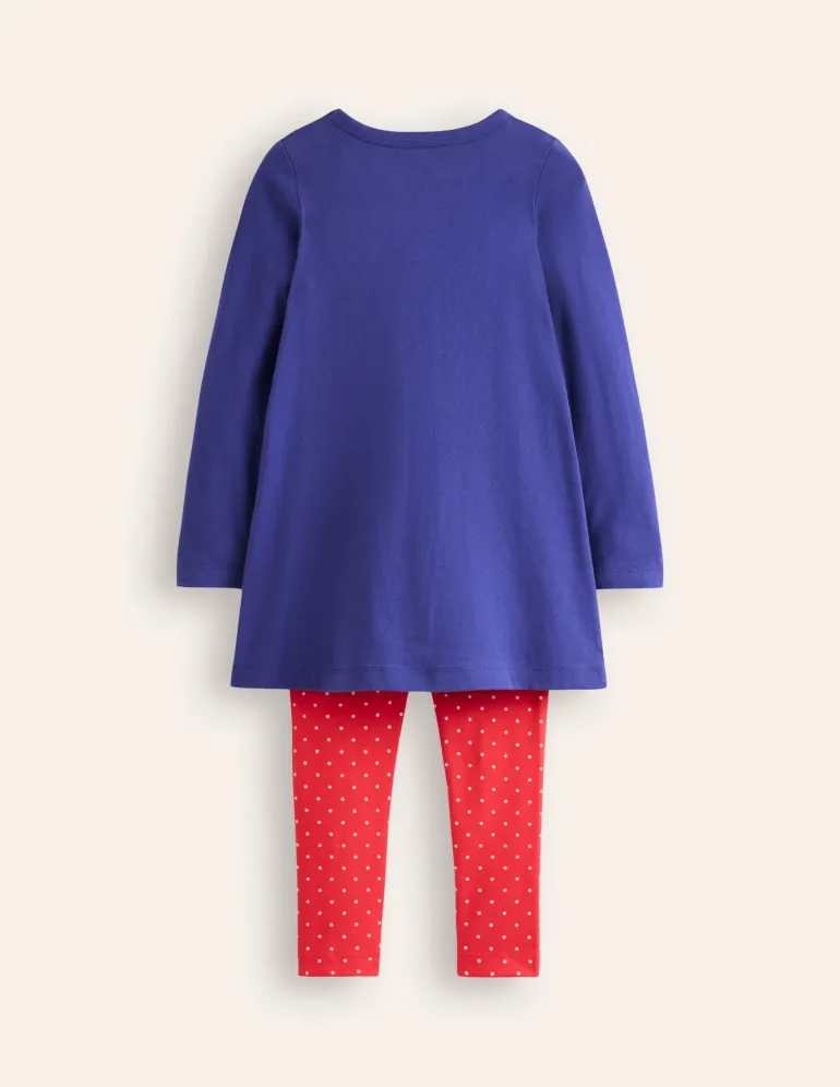Appliqué Tunic and Legging Set-Starboard Blue Fairies-Boden Fashion