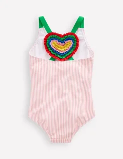 Applique Back Swimsuit-Chalk Pink Heart-Boden Fashion
