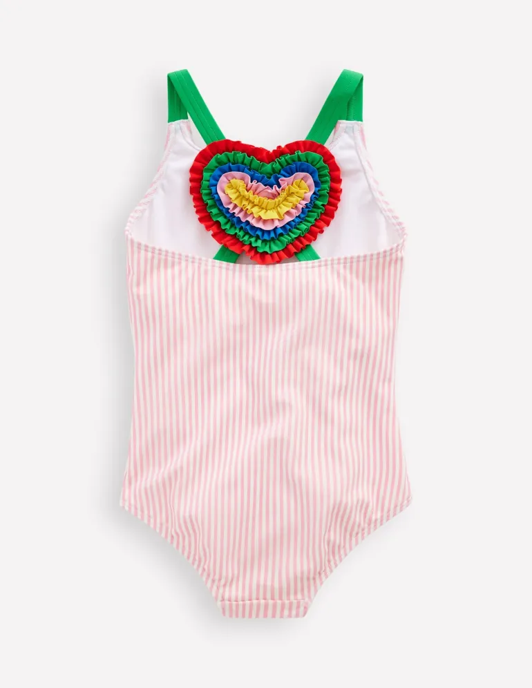 Applique Back Swimsuit-Chalk Pink Heart-Boden Fashion