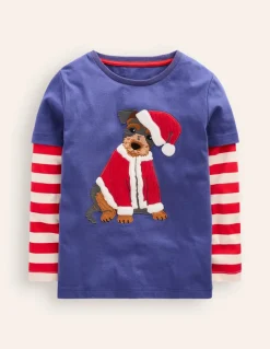 Applique Mock Sleeve T-shirt-Bluejay Janet-Boden Best Sale