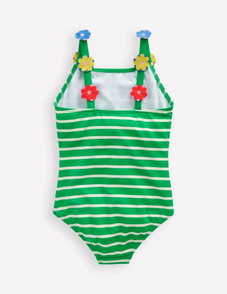 Applique Strap Swimsuit-Sapling Green Stripe Hearts-Boden Sale