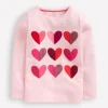 Ari Long Sleeve Boucle T-shirt-Chalk Pink Hearts-Boden Discount