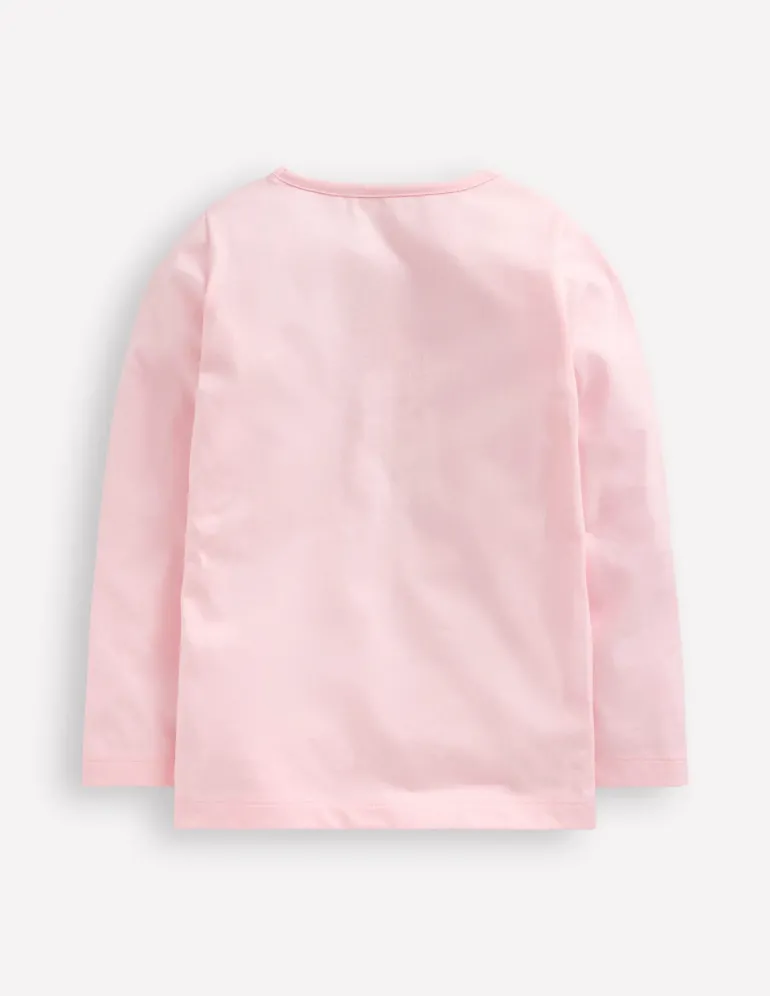 Ari Long Sleeve Boucle T-shirt-Chalk Pink Hearts-Boden Discount