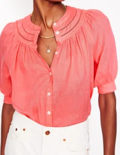 Bea Linen Top-Azealia Pink-Boden New