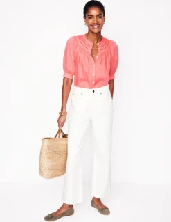 Bea Linen Top-Azealia Pink-Boden New
