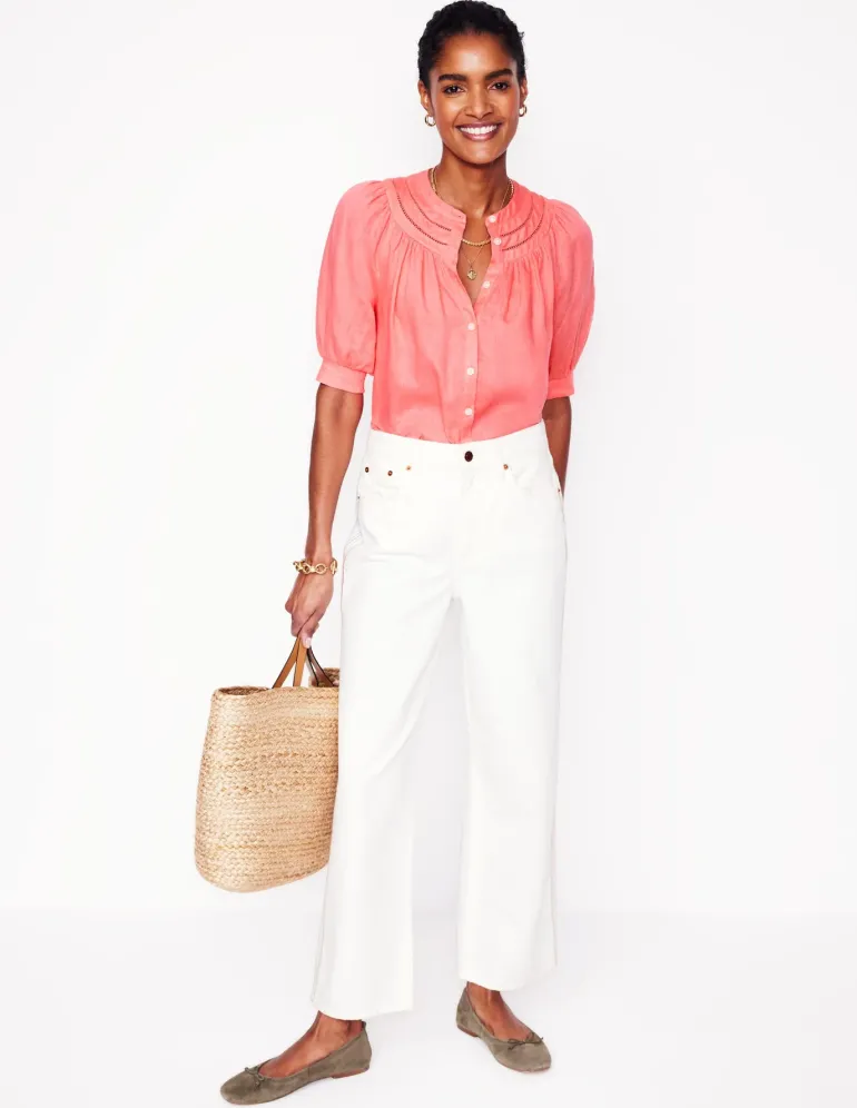 Bea Linen Top-Azealia Pink-Boden New