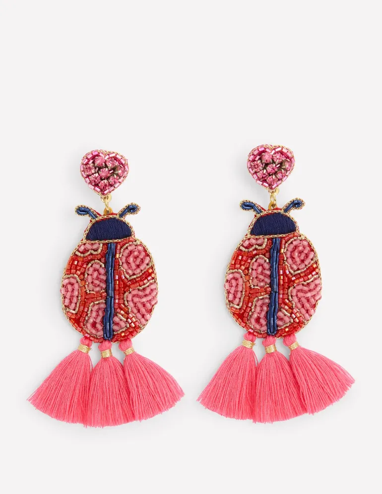 Beady Motif Earrings--Boden Fashion