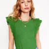 Belle Broderie Sleeve Top-Paradise Green-Boden Cheap