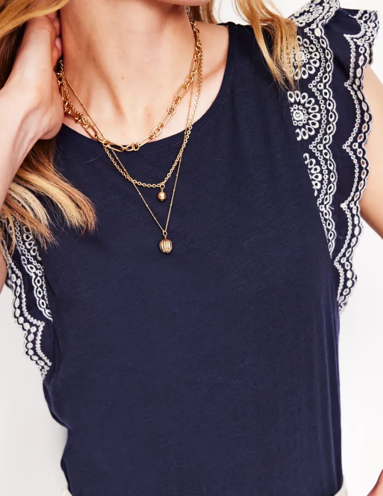 Belle Broderie Sleeve Top--Boden Shop